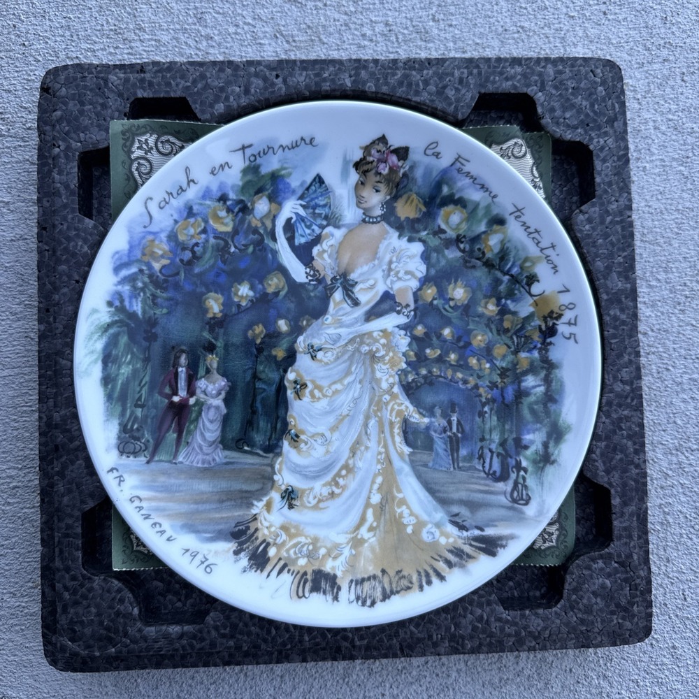D'Arceau Limoges Plate Les Femmes Du Siecle 1875 Women of the Century Sarah